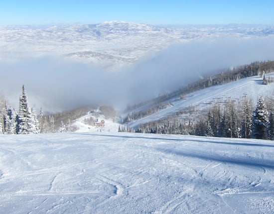 Yes, even powder forecasters love to rip groomers (above the clouds)!