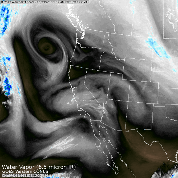 Water vapor satellite image of Colorado