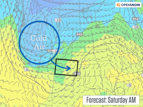 cold air to hit colorado on Saturday night