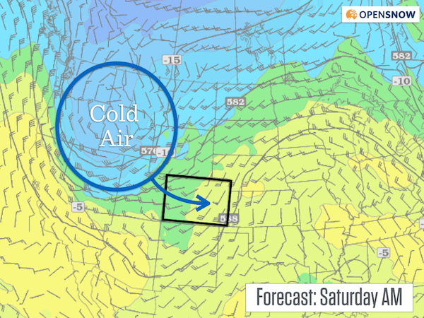 cold air to hit colorado on Saturday night