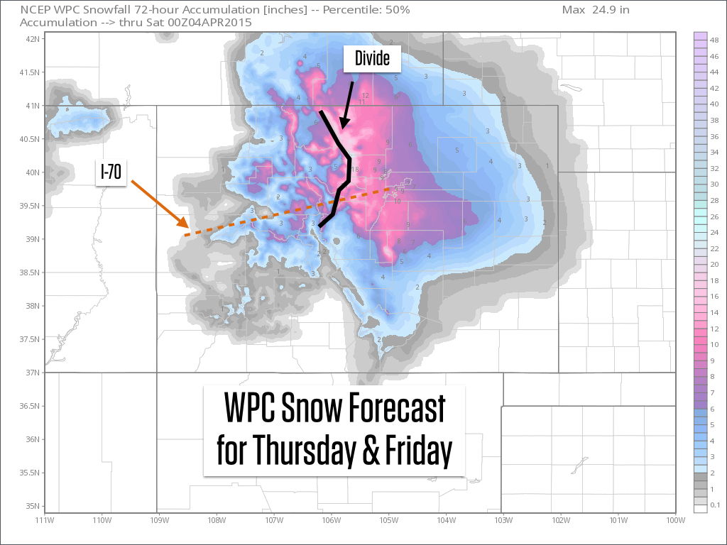 Colorado Snow Forecast - Thursday and Friday