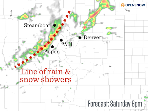 line of showers to move across colorado on Saturday evening